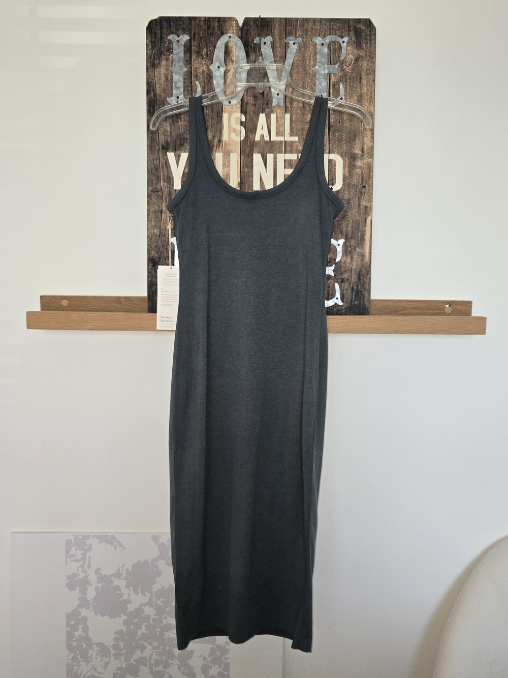 NWT Vouri Teal / Charcoal Sleeveless Tank Maxi Dress SIZE S - Picture 3 of 7